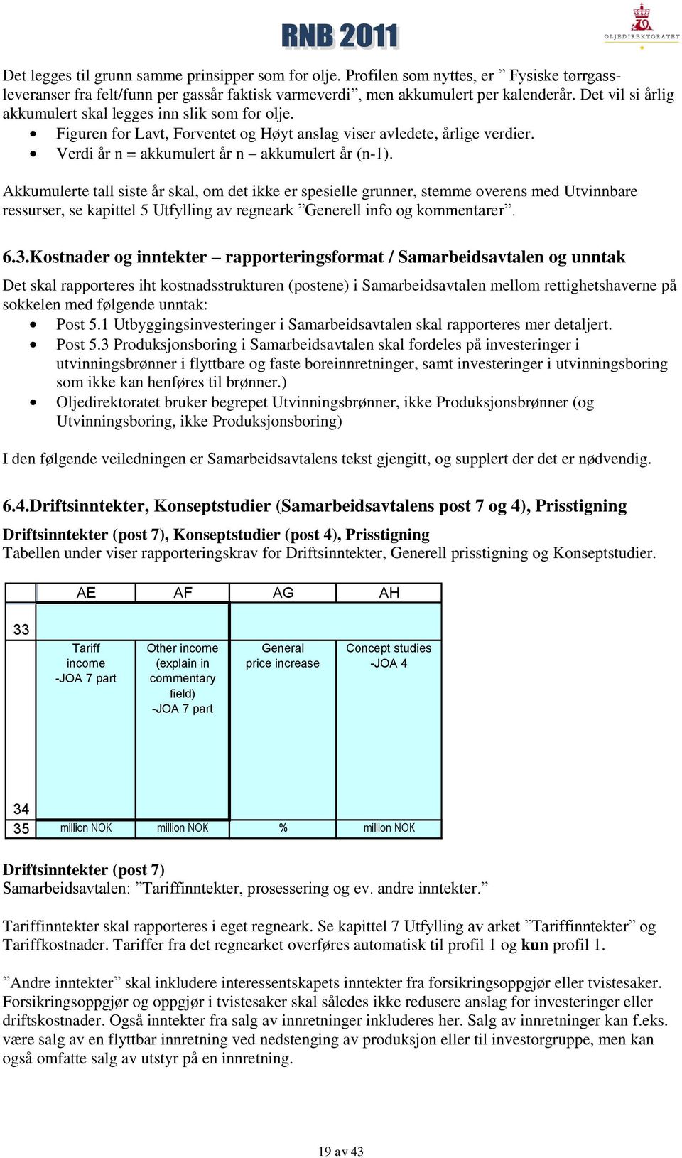 Akkumulerte tall siste år skal, om det ikke er spesielle grunner, stemme overens med Utvinnbare ressurser, se kapittel 5 Utfylling av regneark Generell info og kommentarer. 6.3.