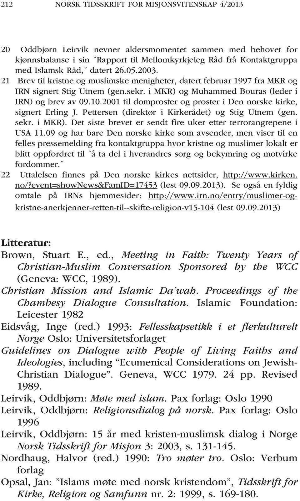 2001 til domproster og proster i Den norske kirke, signert Erling J. Pettersen (direktør i Kirkerådet) og Stig Utnem (gen. sekr. i MKR).
