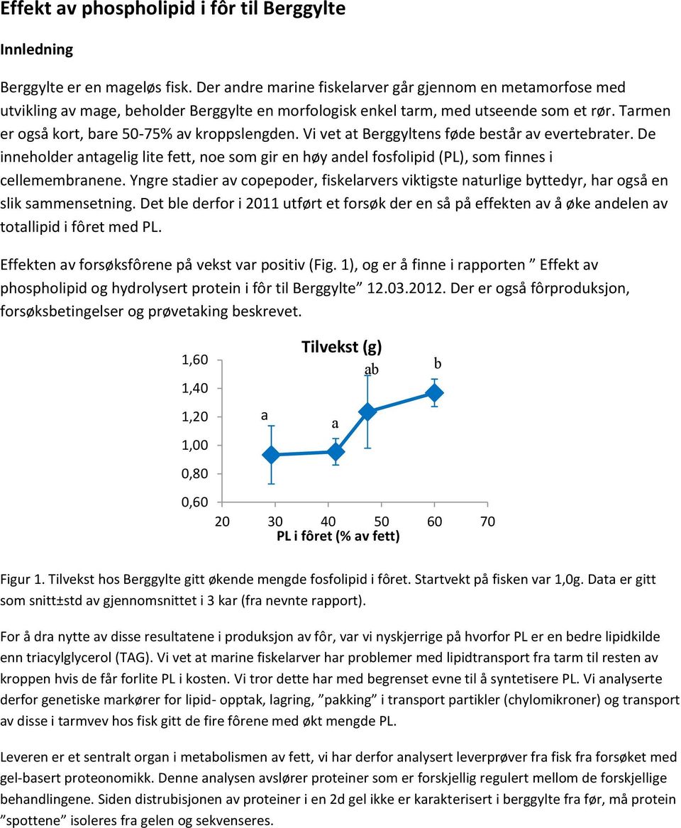 Vi vet at Berggyltens føde består av evertebrater. De inneholder antagelig lite fett, noe som gir en høy andel fosfolipid (PL), som finnes i cellemembranene.