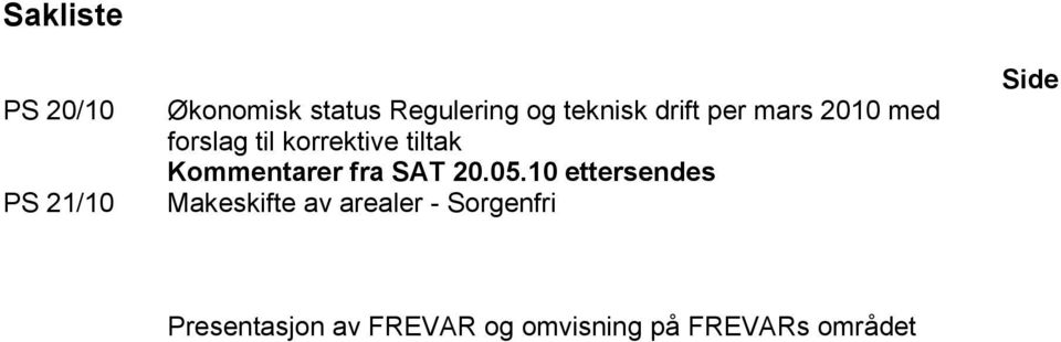 Kommentarer fra SAT 20.05.