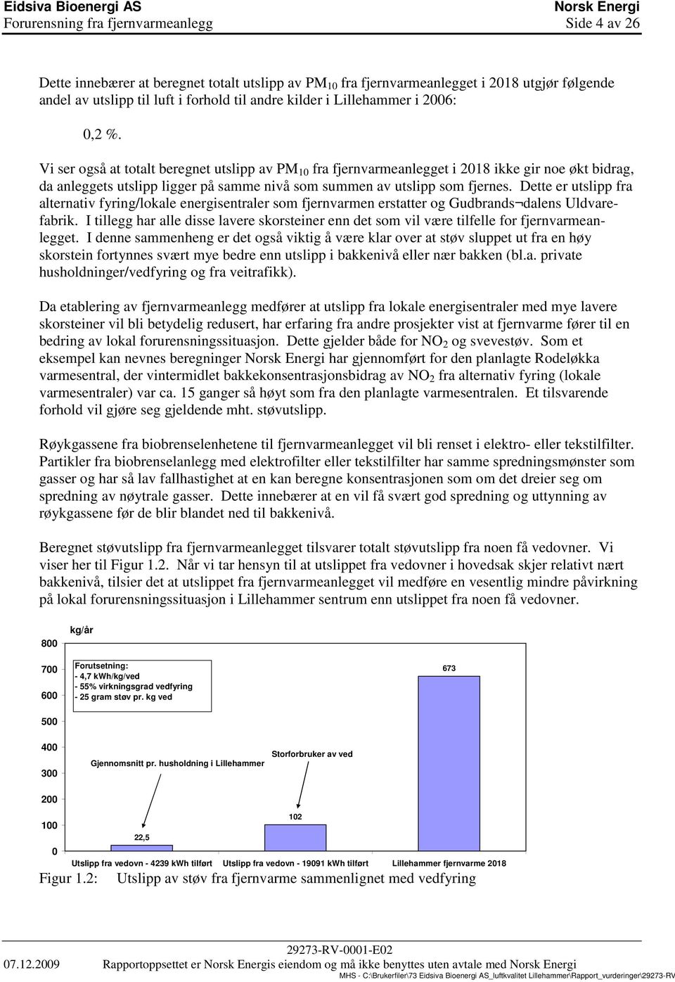 Vi ser også at totalt beregnet utslipp av PM 10 fra fjernvarmeanlegget i 2018 ikke gir noe økt bidrag, da anleggets utslipp ligger på samme nivå som summen av utslipp som fjernes.