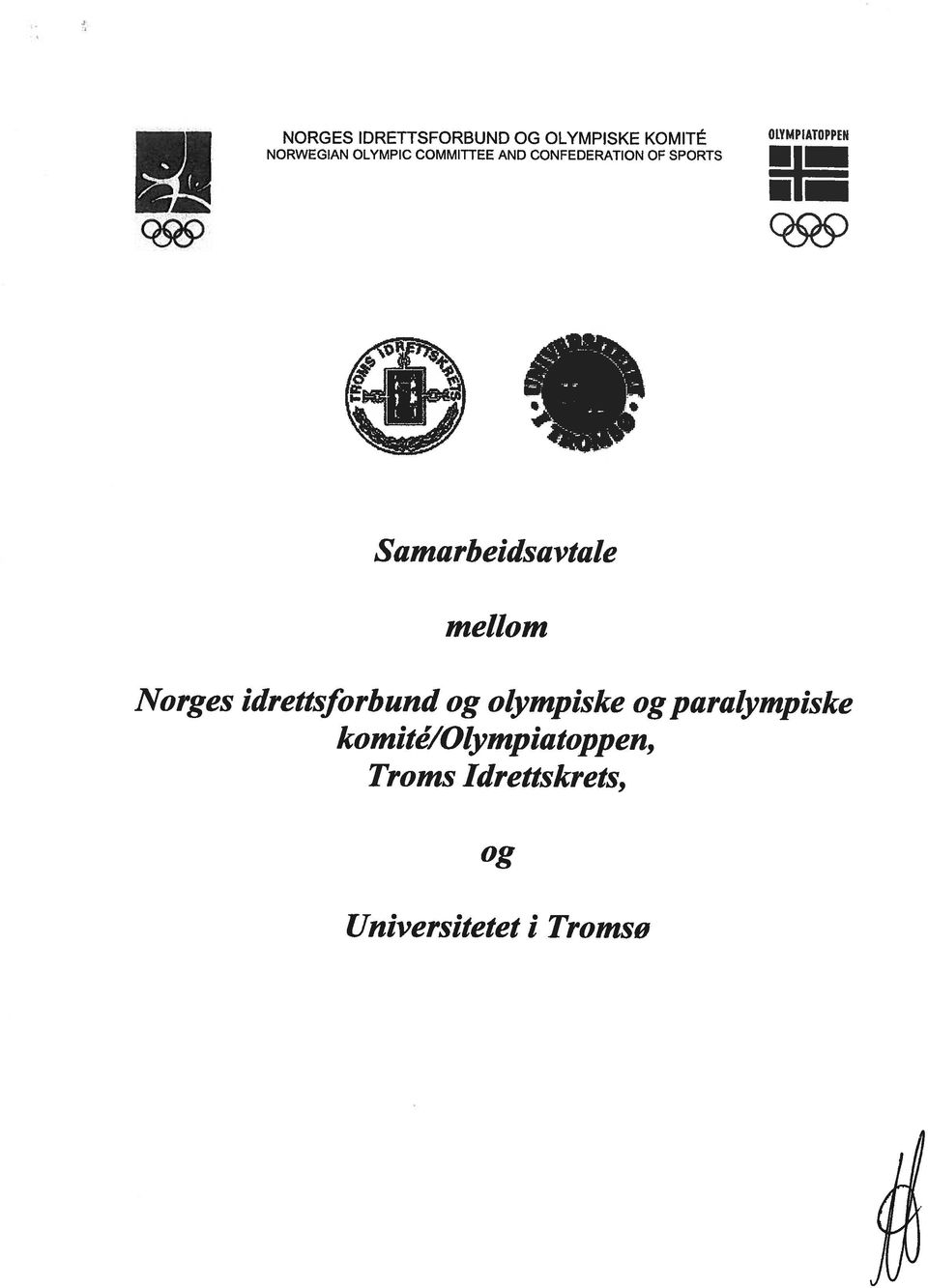 Samarbeidsavtale mellom Norges idrettsforbund og olympiske