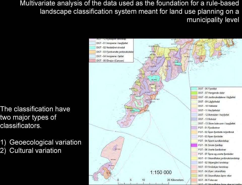 planning on a municipality level The classification have two major