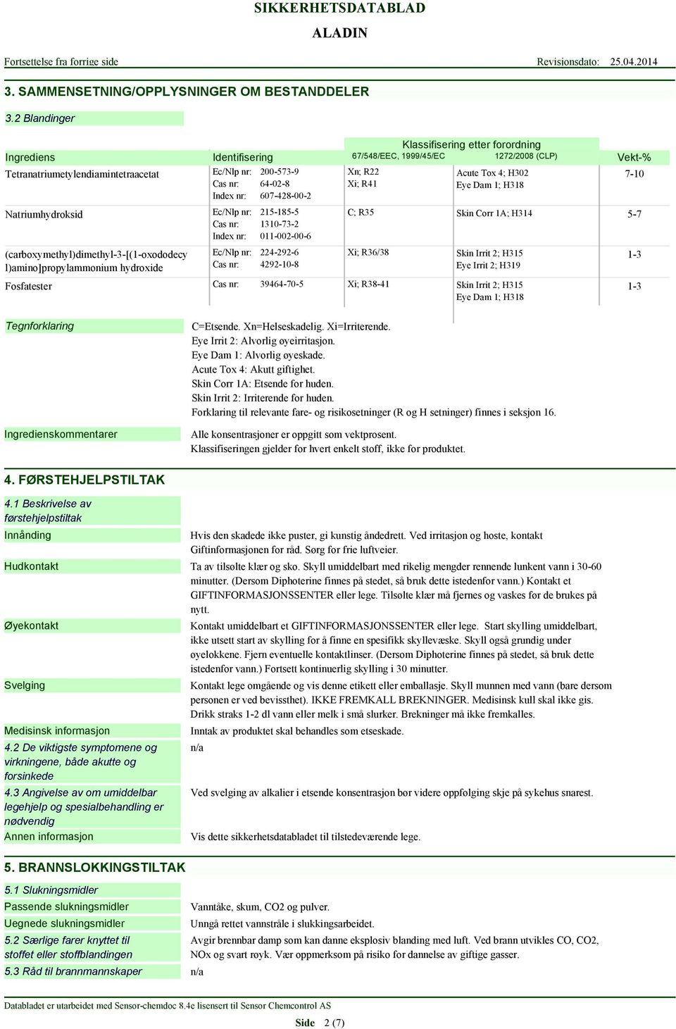 (carboxymethyl)dimethyl-3-[(1-oxododecy l)amino]propylammonium hydroxide Fosfatester Ec/Nlp nr: Cas nr: Index nr: Ec/Nlp nr: Cas nr: Index nr: Ec/Nlp nr: Cas nr: 200-573-9 64-02-8 607-428-00-2