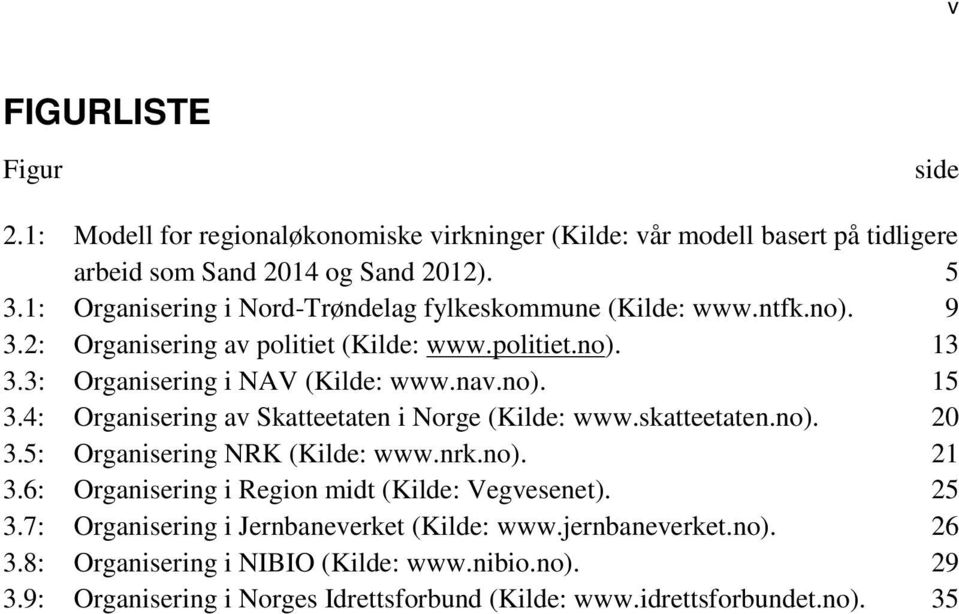 4: Organisering av Skatteetaten i Norge (Kilde: www.skatteetaten.no). 20 3.5: Organisering NRK (Kilde: www.nrk.no). 21 3.6: Organisering i Region midt (Kilde: Vegvesenet).