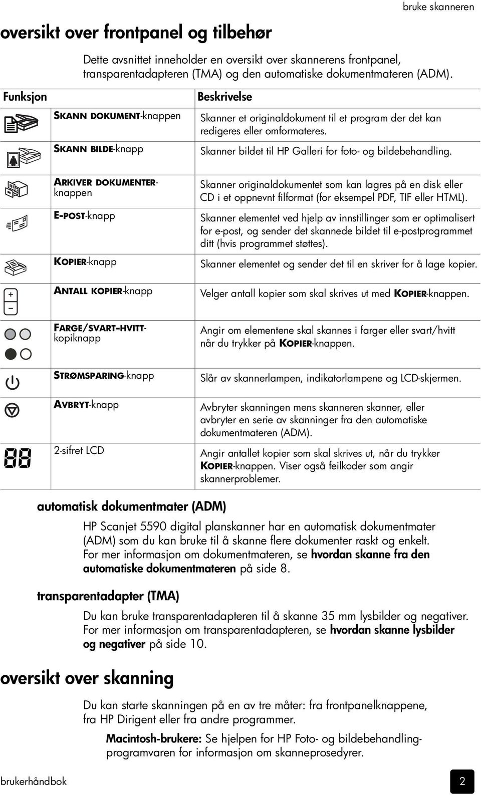 Skanner bildet til HP Galleri for foto- og bildebehandling.