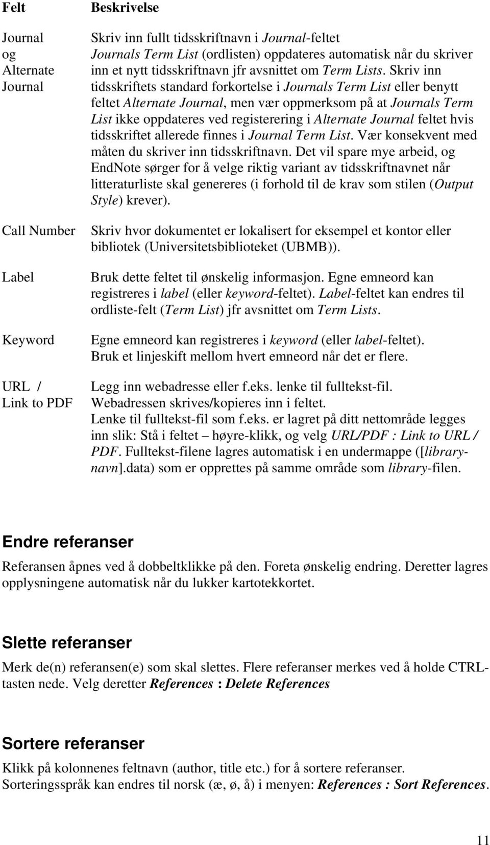 Skriv inn tidsskriftets standard forkortelse i Journals Term List eller benytt feltet Alternate Journal, men vær oppmerksom på at Journals Term List ikke oppdateres ved registerering i Alternate