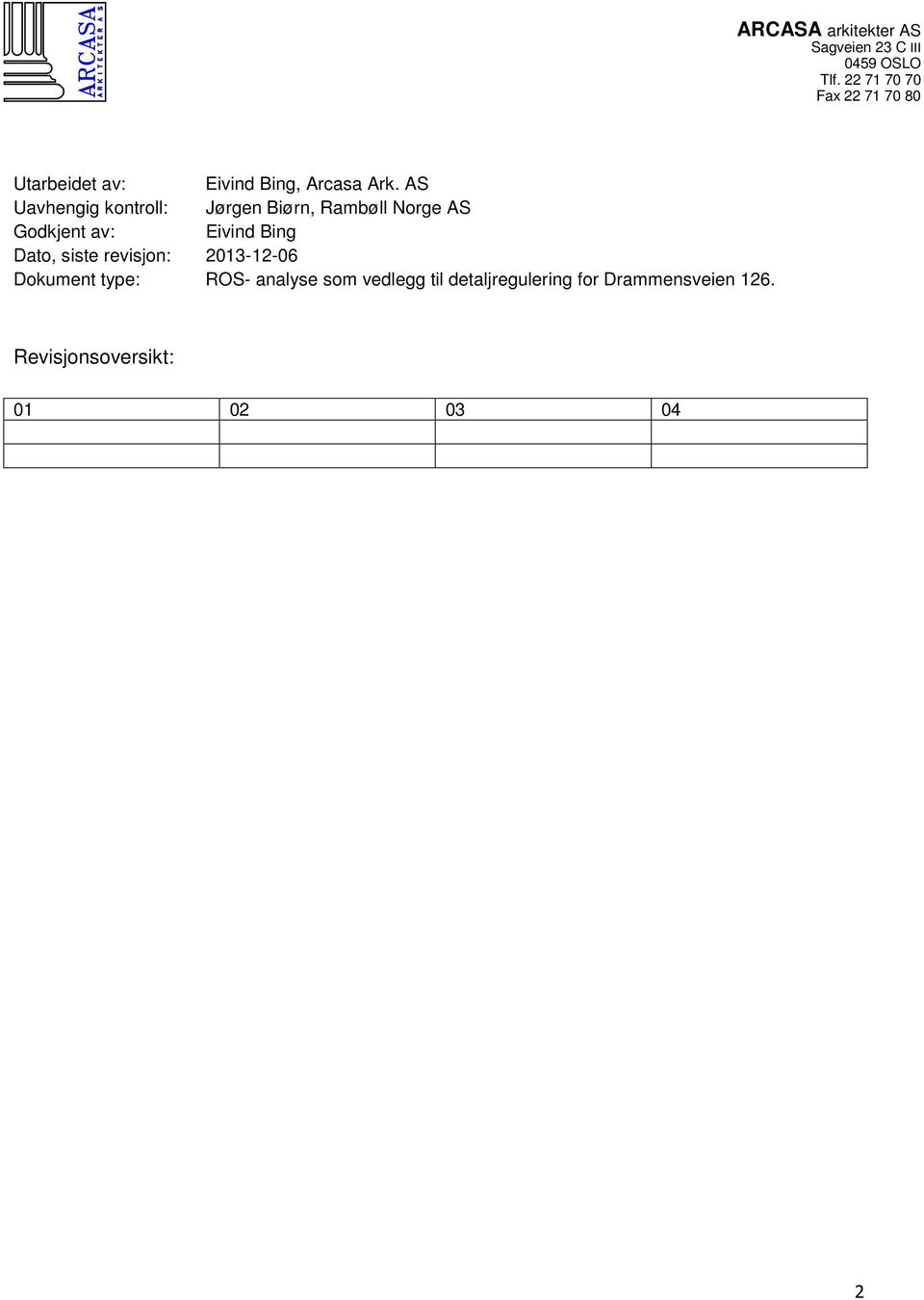 Eivind Bing Dato, siste revisjon: 2013-12-06 Dokument type: ROS-