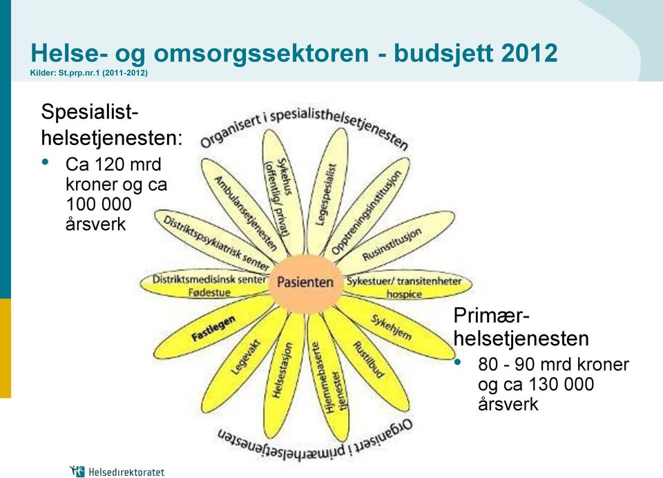 1 (2011-2012) Spesialisthelsetjenesten: Ca 120