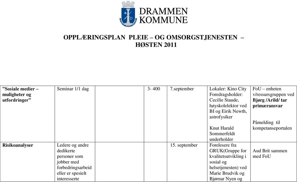 personer som jobber med forbedringsarbeid eller er spesielt interesserte Knut Harald Sommerfeldt underholder 15.