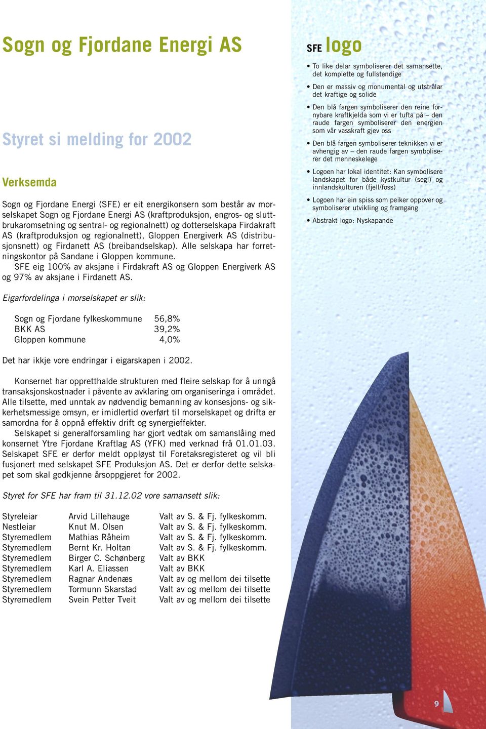 Alle selskapa har forretningskontor på Sandane i Gloppen kommune. SFE eig 100% av aksjane i Firdakraft AS og Gloppen Energiverk AS og 97% av aksjane i Firdanett AS.