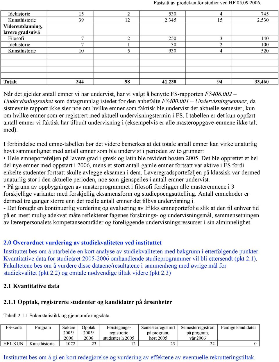 001 Undervisningsemner, da sistnevnte rapport ikke sier noe om hvilke emner som faktisk ble undervist det aktuelle semester; kun om hvilke emner som er registrert med aktuell undervisningstermin i FS.