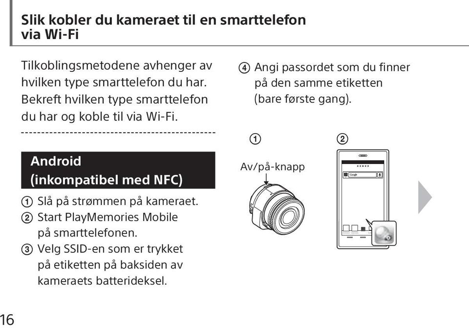 Angi passordet som du finner på den samme etiketten (bare første gang).