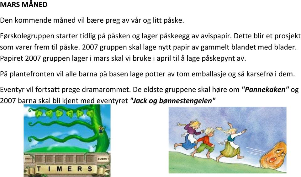 Papiret 2007 gruppen lager i mars skal vi bruke i april til å lage påskepynt av.