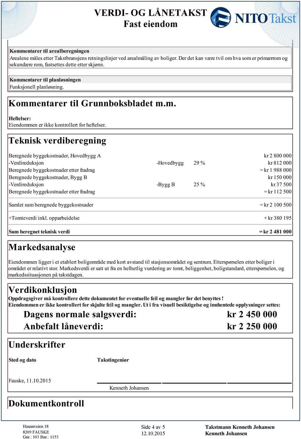 Teknisk verdiberegning.