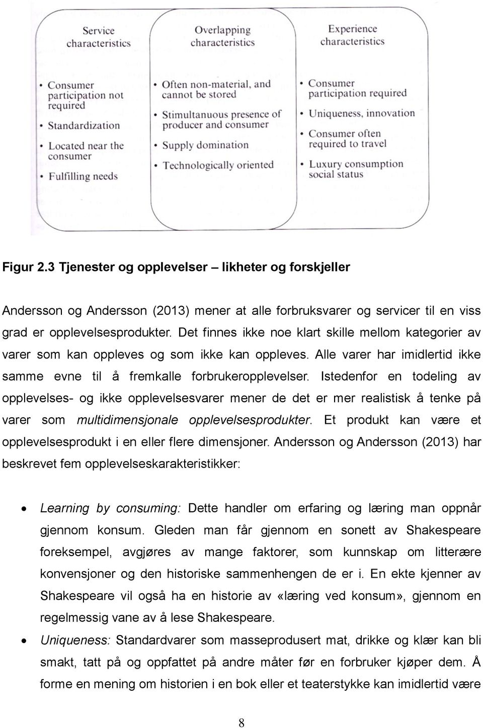 Istedenfor en todeling av opplevelses- og ikke opplevelsesvarer mener de det er mer realistisk å tenke på varer som multidimensjonale opplevelsesprodukter.