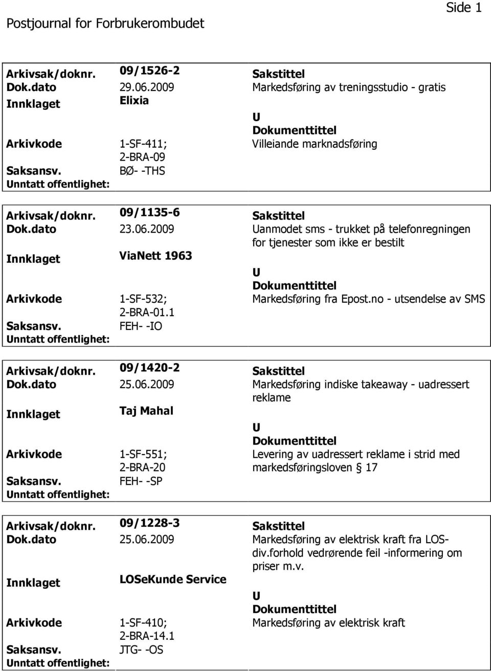 no - utsendelse av SMS FEH- -O Arkivsak/doknr. 09/1420-2 Sakstittel Dok.dato 25.06.