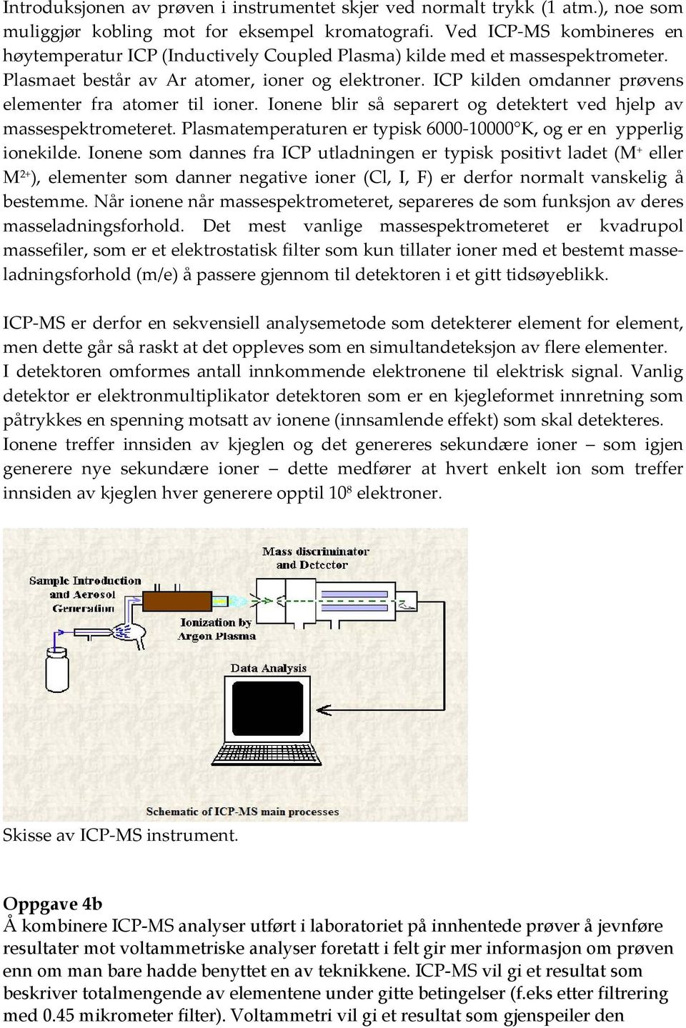 ICP kilden omdanner prøvens elementer fra atomer til ioner. Ionene blir så separert og detektert ved hjelp av massespektrometeret.