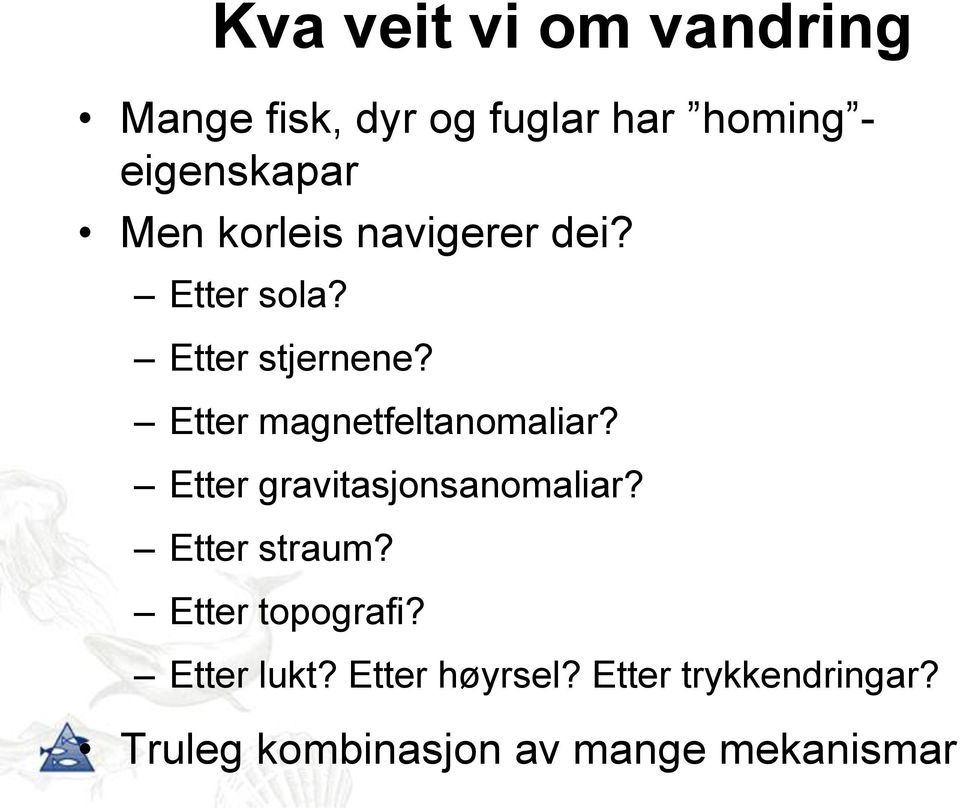 Etter magnetfeltanomaliar? Etter gravitasjonsanomaliar? Etter straum?