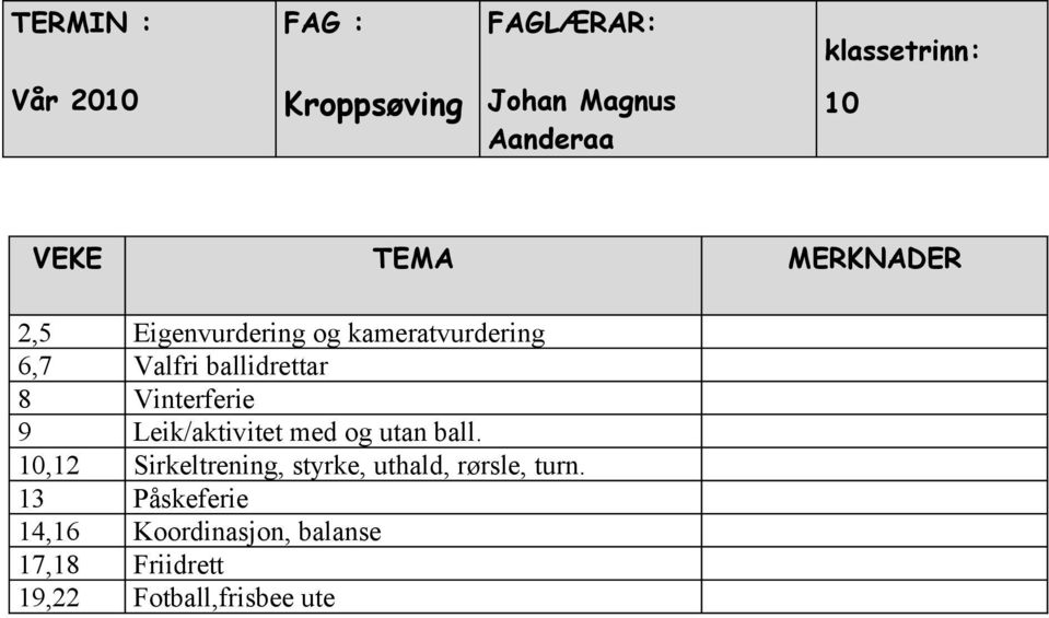 Leik/aktivitet med og utan ball.