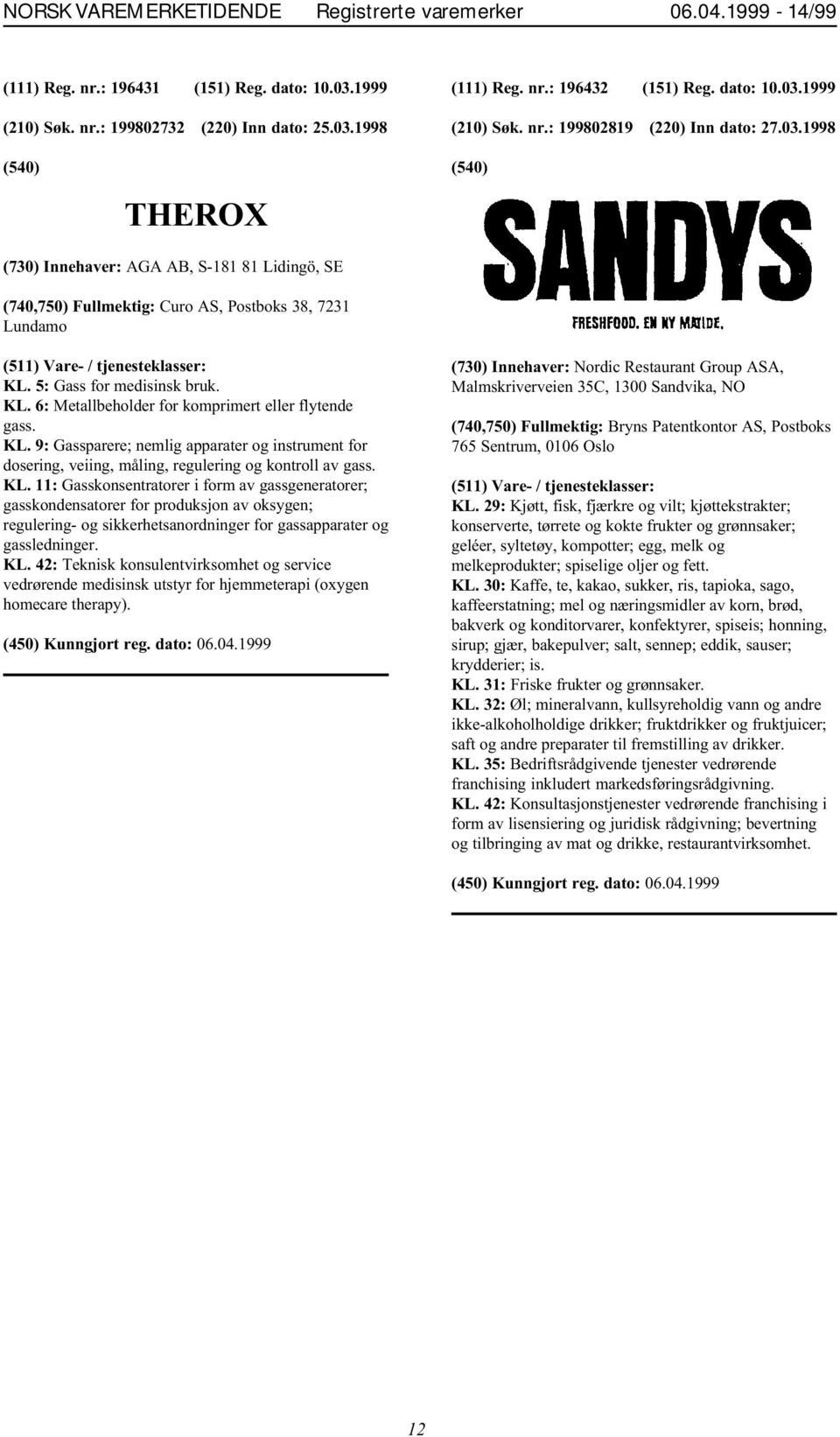 KL. 9: Gassparere; nemlig apparater og instrument for dosering, veiing, måling, regulering og kontroll av gass. KL.