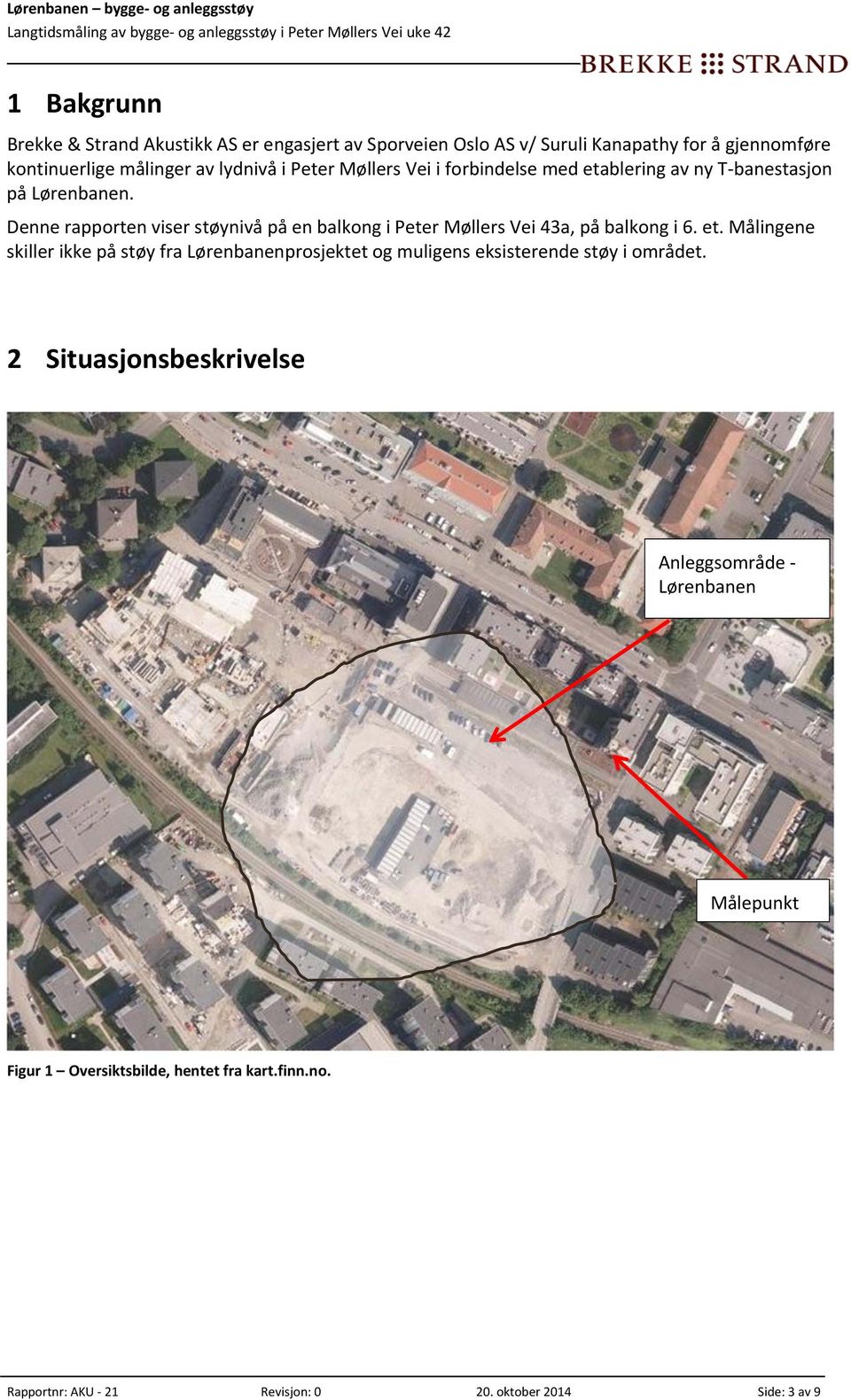 Denne rapporten viser støynivå på en balkong i Peter Møllers Vei 43a, på balkong i 6. et.