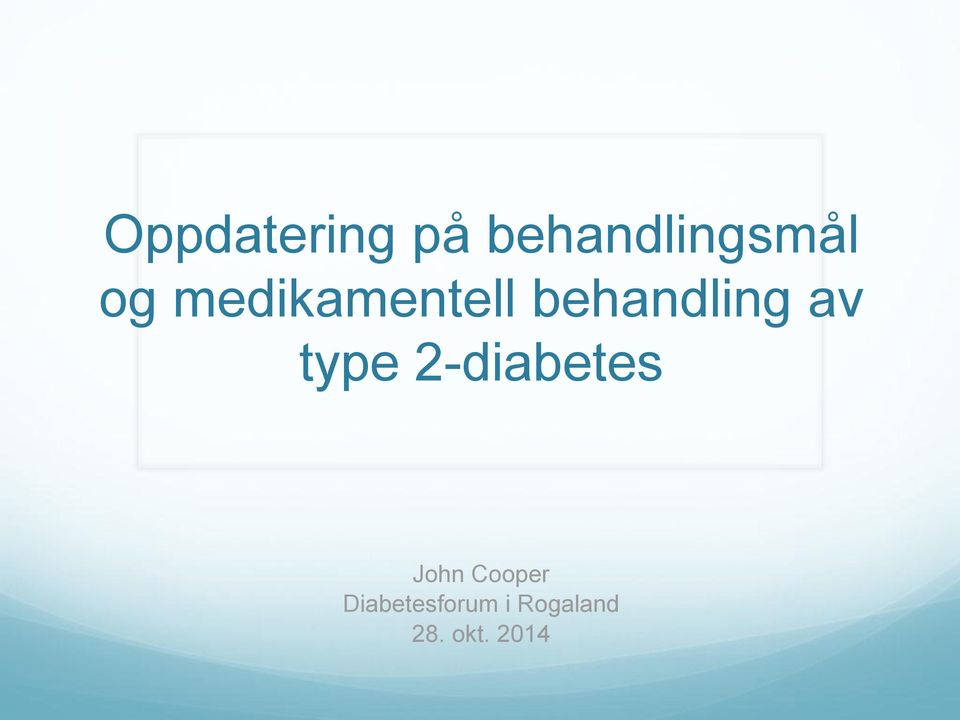 type 2-diabetes John Cooper
