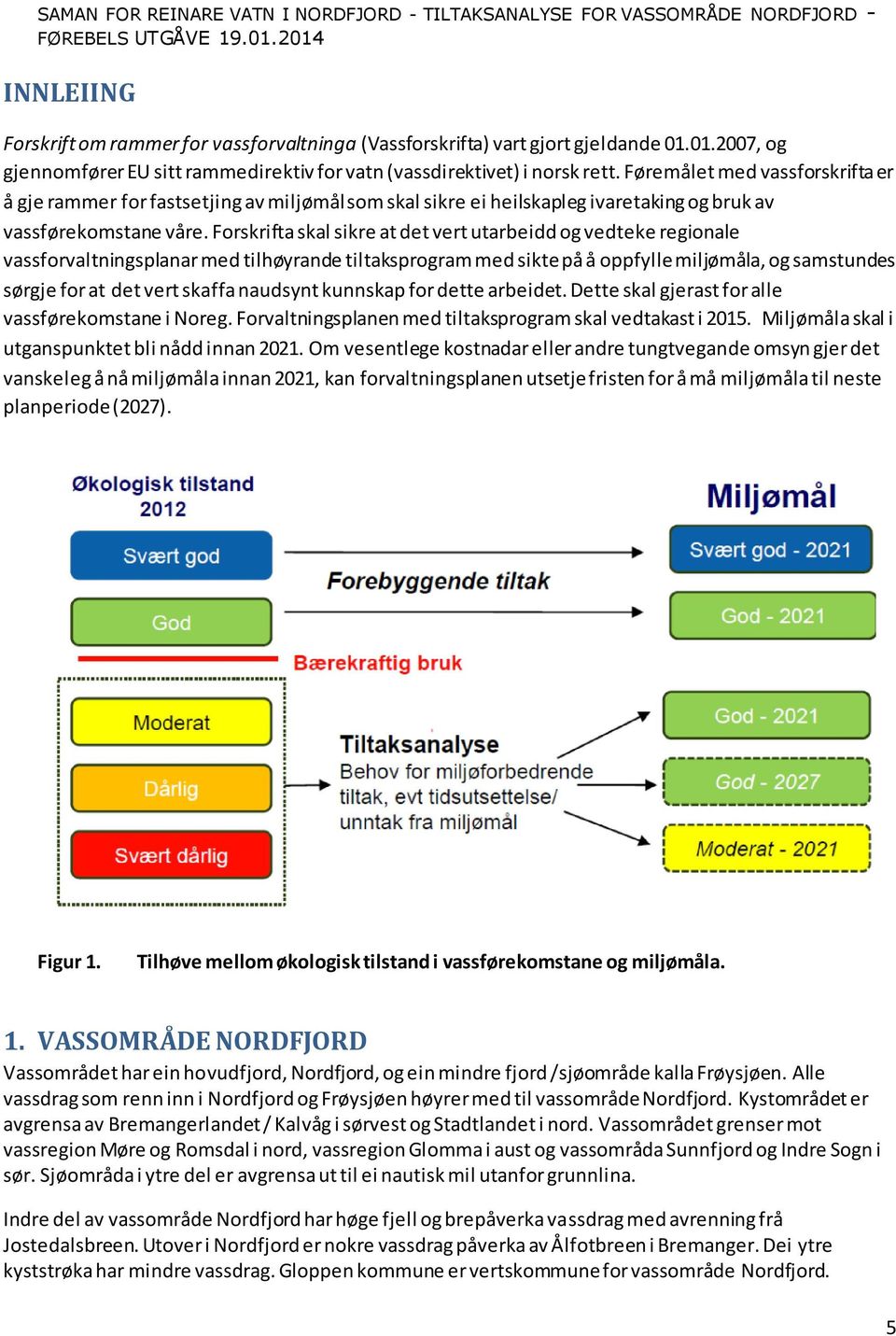 Forskrifta skal sikre at det vert utarbeidd og vedteke regionale vassforvaltningsplanar med tilhøyrande sprogram med sikte på å oppfylle miljømåla, og samstundes sørgje for at det vert skaffa