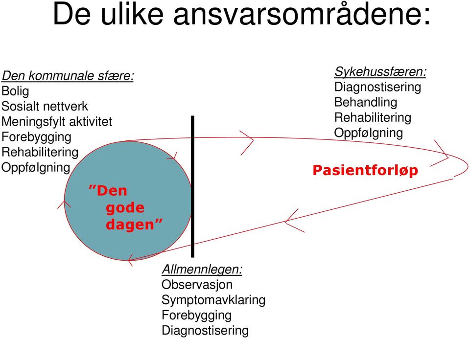 dagen Sykehussfæren: Diagnostisering Behandling Rehabilitering Oppfølgning