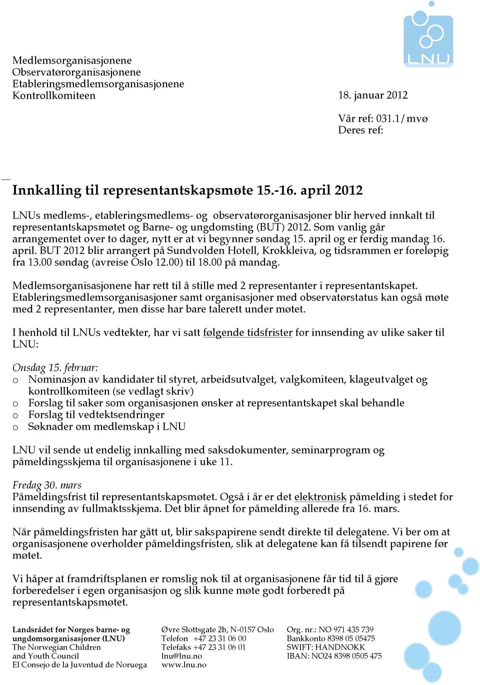 Sm vanlig går arrangementet ver t dager, nytt er at vi begynner søndag 15. april g er ferdig mandag 16. april. BUT 2012 blir arrangert på Sundvlden Htell, Krkkleiva, g tidsrammen er freløpig fra 13.