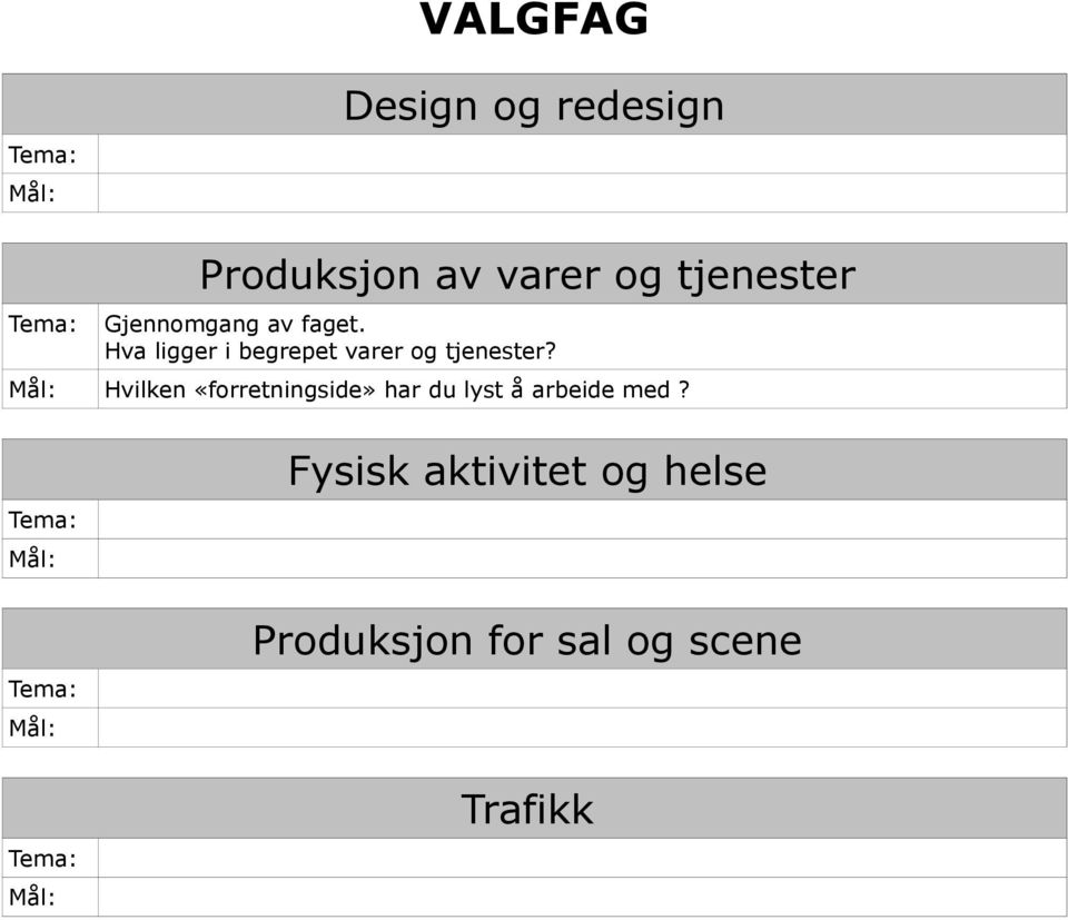 Hva ligger i begrepet varer og tjenester?