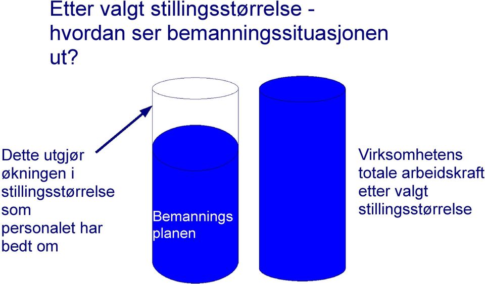 bedt om Bemannings planen Virksomhetens totale arbeidskraft etter