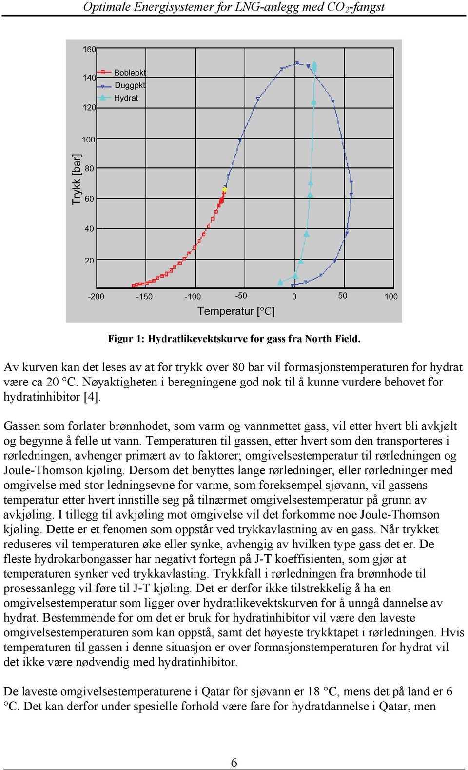 Gassen som forlater brønnhodet, som varm og vannmettet gass, vil etter hvert bli avkjølt og begynne å felle ut vann.