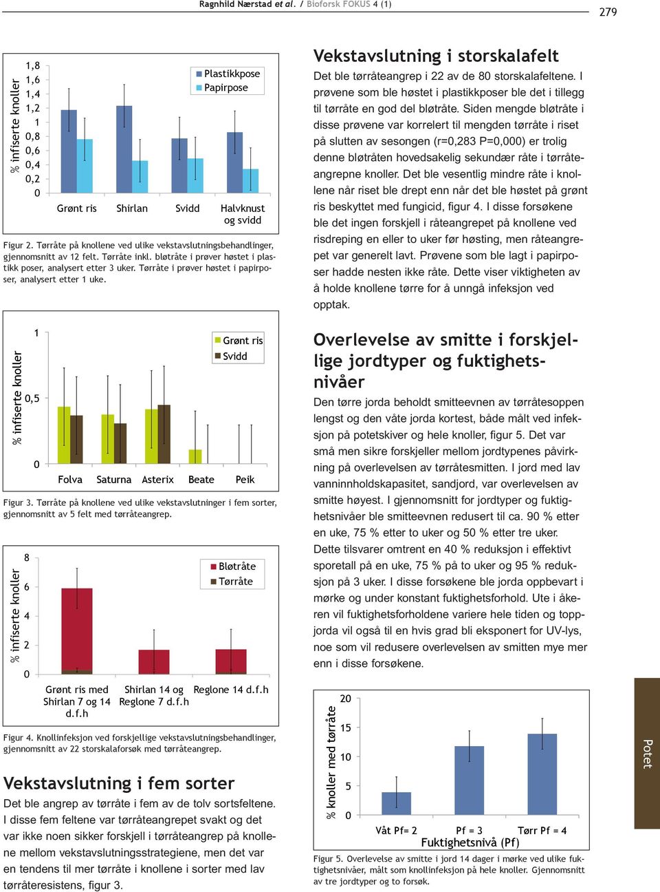 Tørråte i prøver høstet i papirposer, analysert etter 1 uke. Vekstavslutning i storskalafelt Det ble tørråteangrep i 22 av de 8 storskalafeltene.