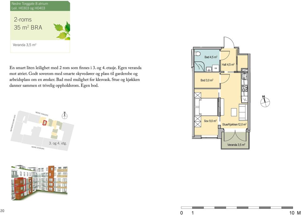 Godt soverom med smarte skyvedører og plass til garderobe og arbeidsplass om en ønsker. med mulighet for klesvask.