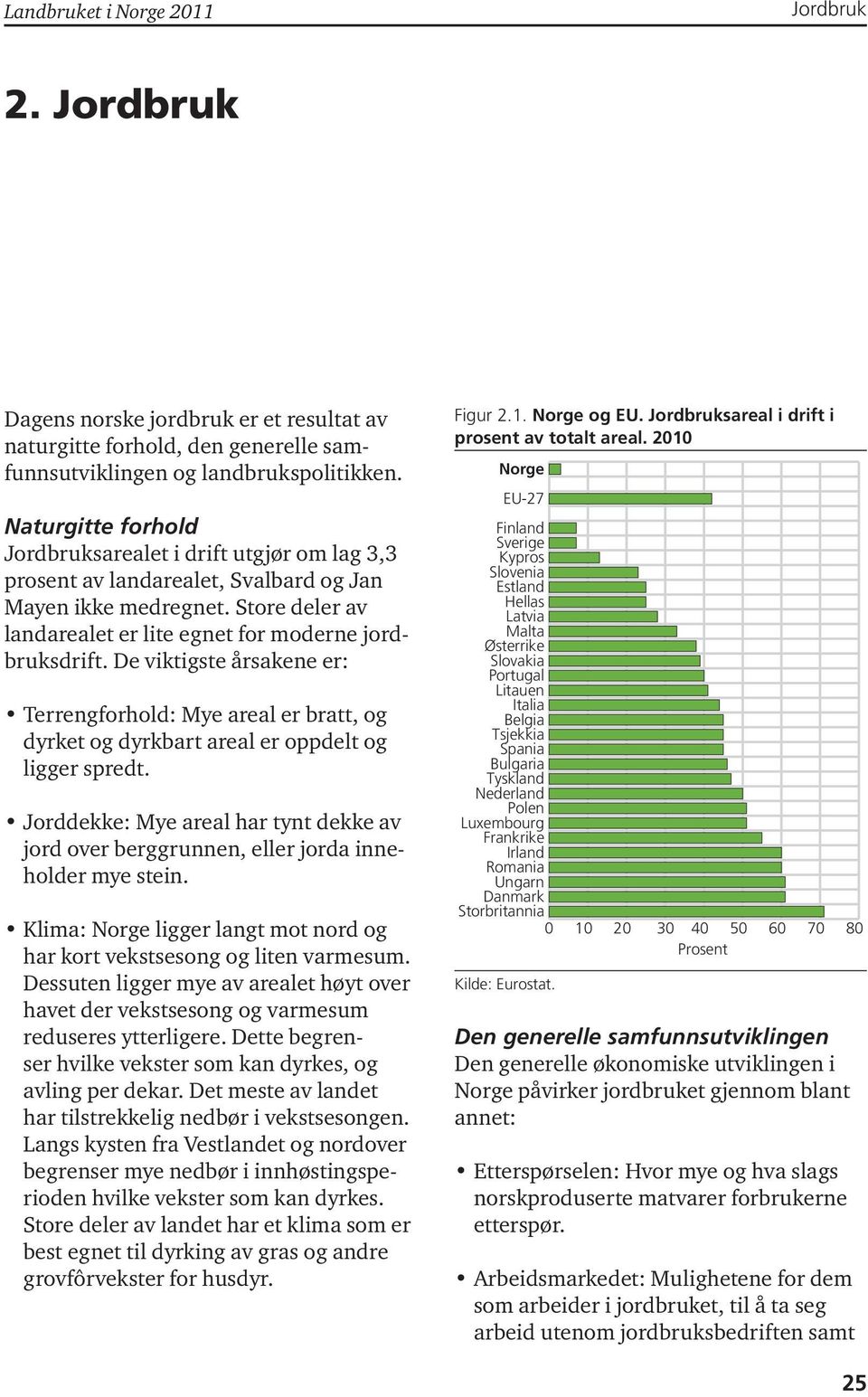 De viktigste årsakene er: Terrengforhold: Mye areal er bratt, og dyrket og dyrkbart areal er oppdelt og ligger spredt.