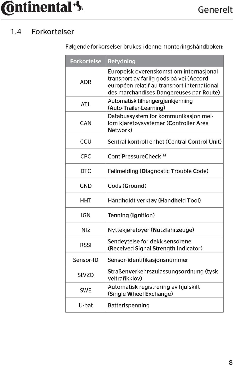 internasjonal transport av farlig gods på vei (Accord européen relatif au transport international des marchandises Dangereuses par Route) Automatisk tilhengergjenkjenning (Auto-Trailer-Learning)