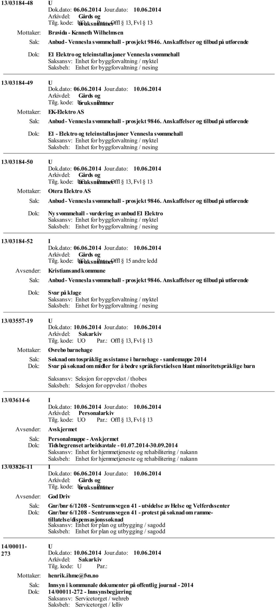 EK-Elektro AS Anbud - Vennesla svømmehall - prosjekt 9846.