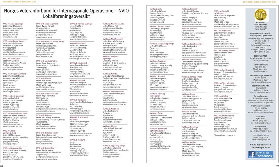 Asker og Bærum Leder: Jan Kristian Næss Hønsveien 73, 1384 Asker Mobil 97479965 Privat 66783316 post@asker-berum.nvio.no www.asker-berum.nvio.no NVIO avd.