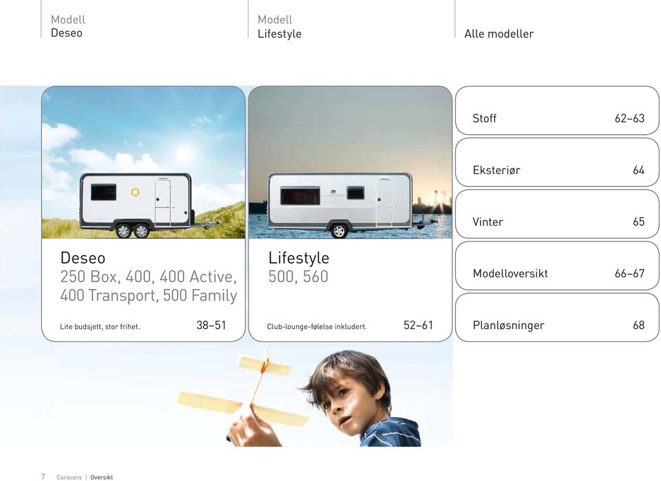 Lifestyle 500, 560 Modelloversikt 66 67 Lite budsjett, stor frihet.