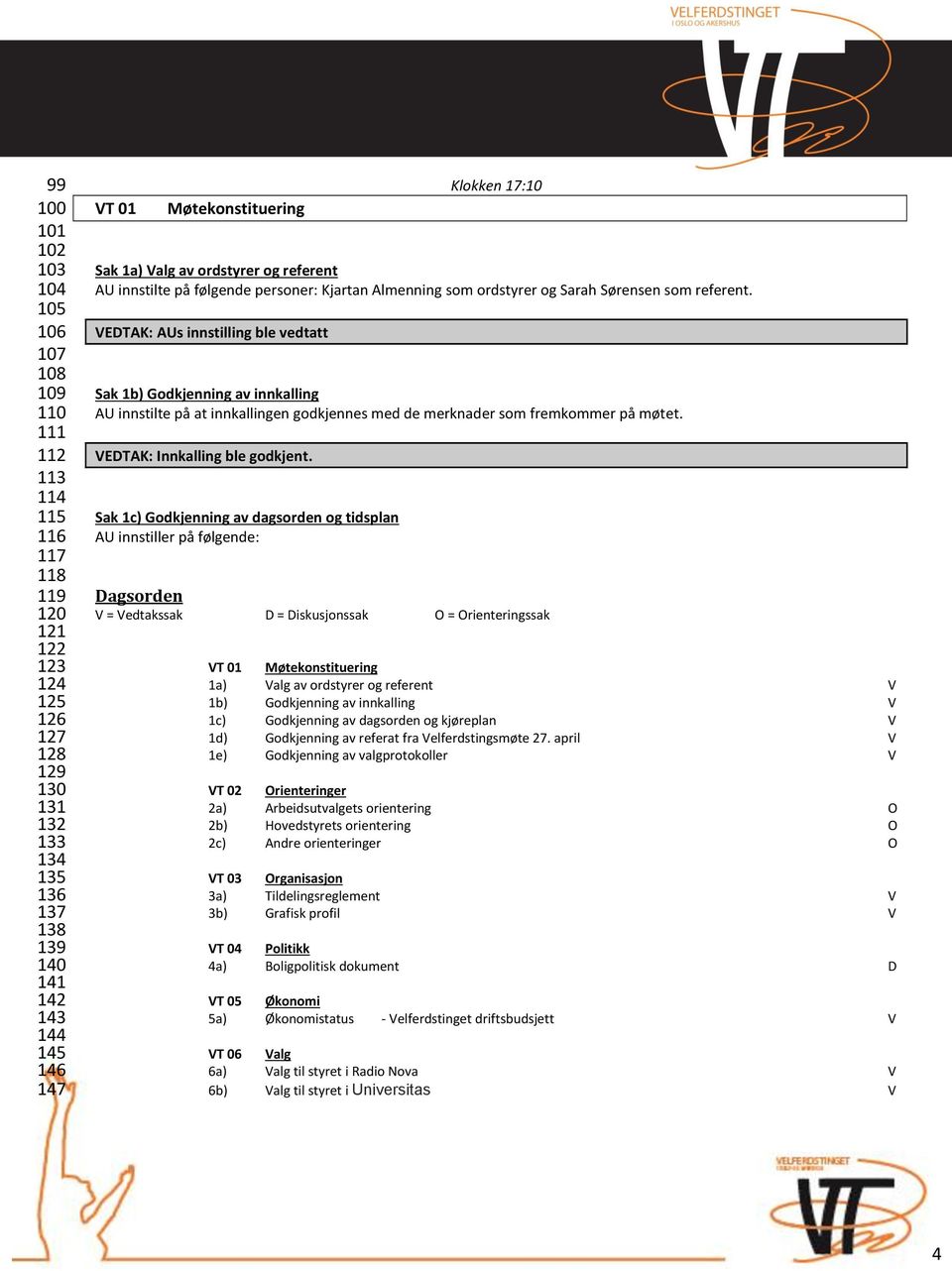 VEDTAK: AUs innstilling ble vedtatt Sak 1b) Godkjenning av innkalling AU innstilte på at innkallingen godkjennes med de merknader som fremkommer på møtet. VEDTAK: Innkalling ble godkjent.