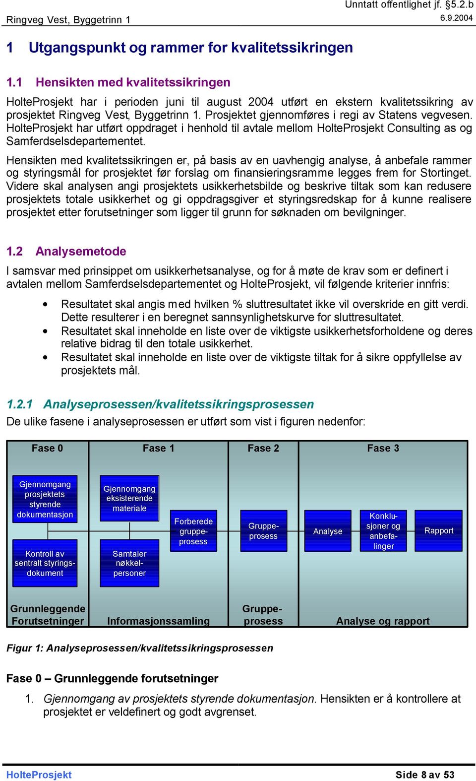 Prosjektet gjennomføres i regi av Statens vegvesen. HolteProsjekt har utført oppdraget i henhold til avtale mellom HolteProsjekt Consulting as og Samferdselsdepartementet.