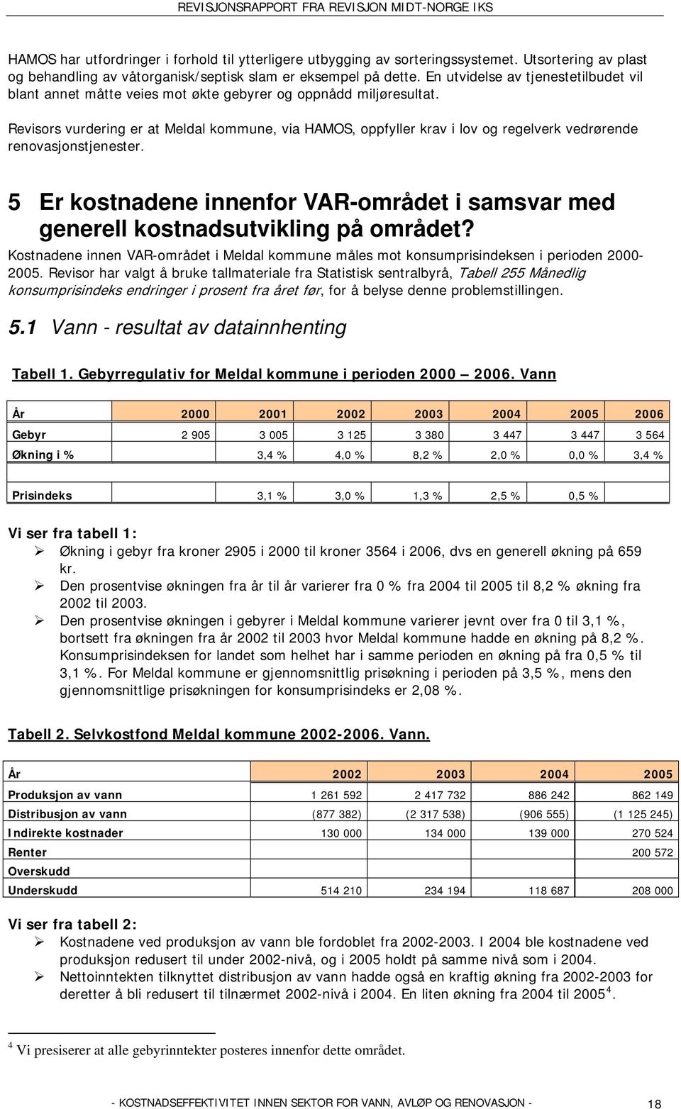 Revisors vurdering er at Meldal kommune, via HAMOS, oppfyller krav i lov og regelverk vedrørende renovasjonstjenester.