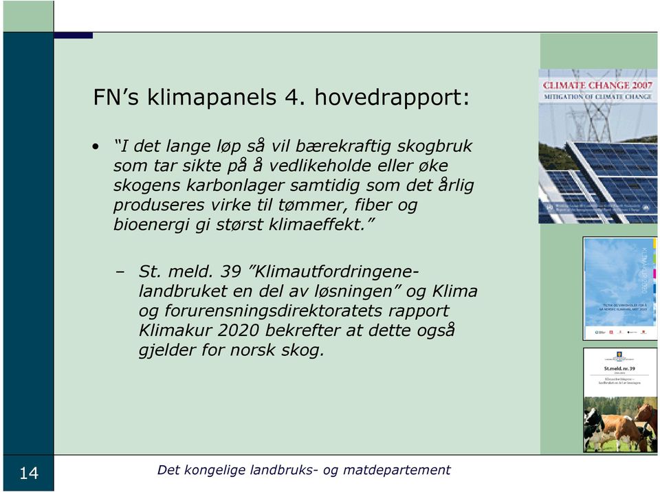 karbonlager samtidig som det årlig produseres virke til tømmer, fiber og bioenergi gi størst klimaeffekt. St.