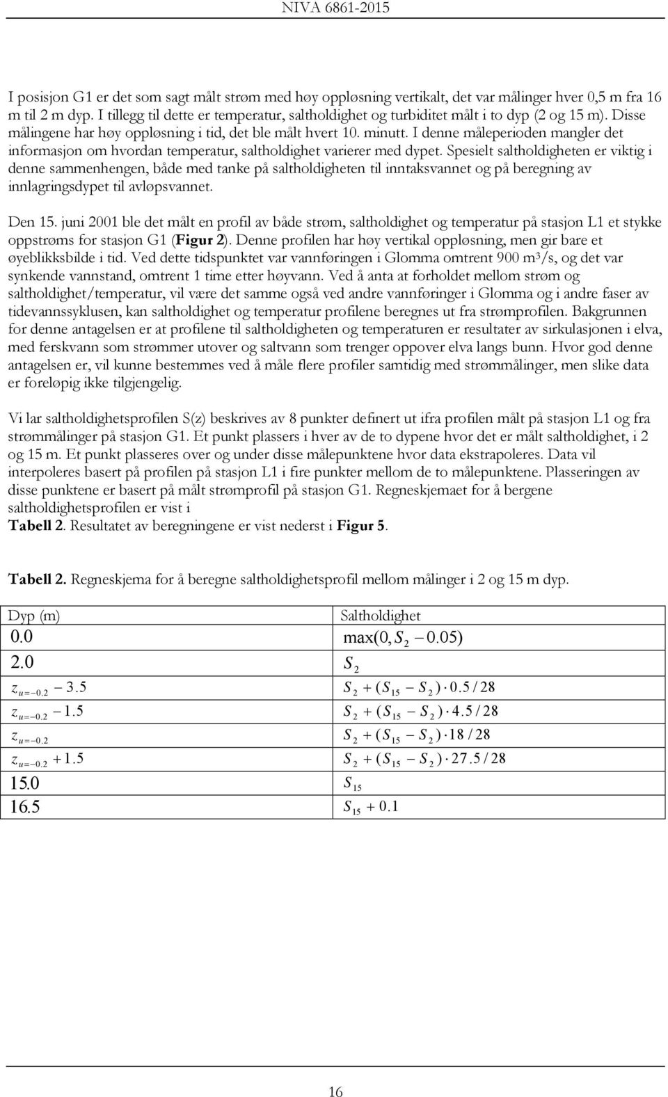 I denne måleperioden mangler det informasjon om hvordan temperatur, saltholdighet varierer med dypet.