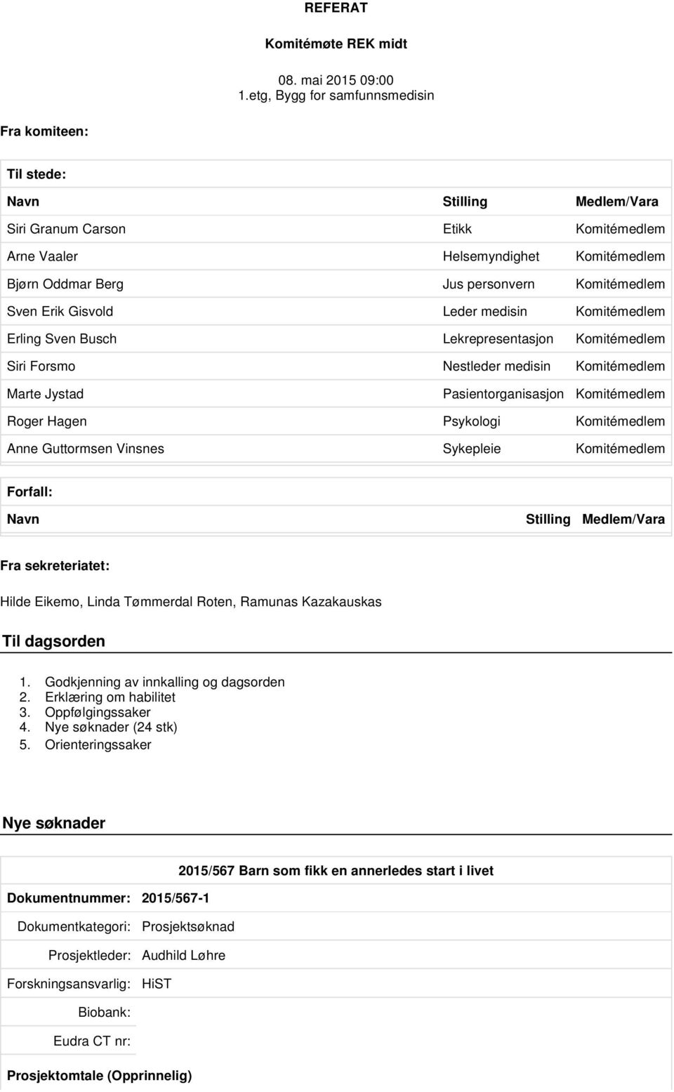 Komitémedlem Sven Erik Gisvold Leder medisin Komitémedlem Erling Sven Busch Lekrepresentasjon Komitémedlem Siri Forsmo Nestleder medisin Komitémedlem Marte Jystad Pasientorganisasjon Komitémedlem