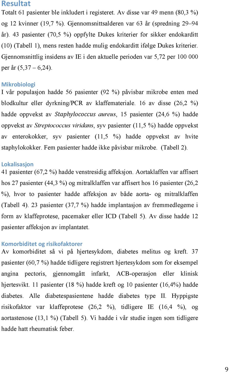 Gjennomsnittlig insidens av IE i den aktuelle perioden var 5,72 per 100 000 per år (5,37 6,24).