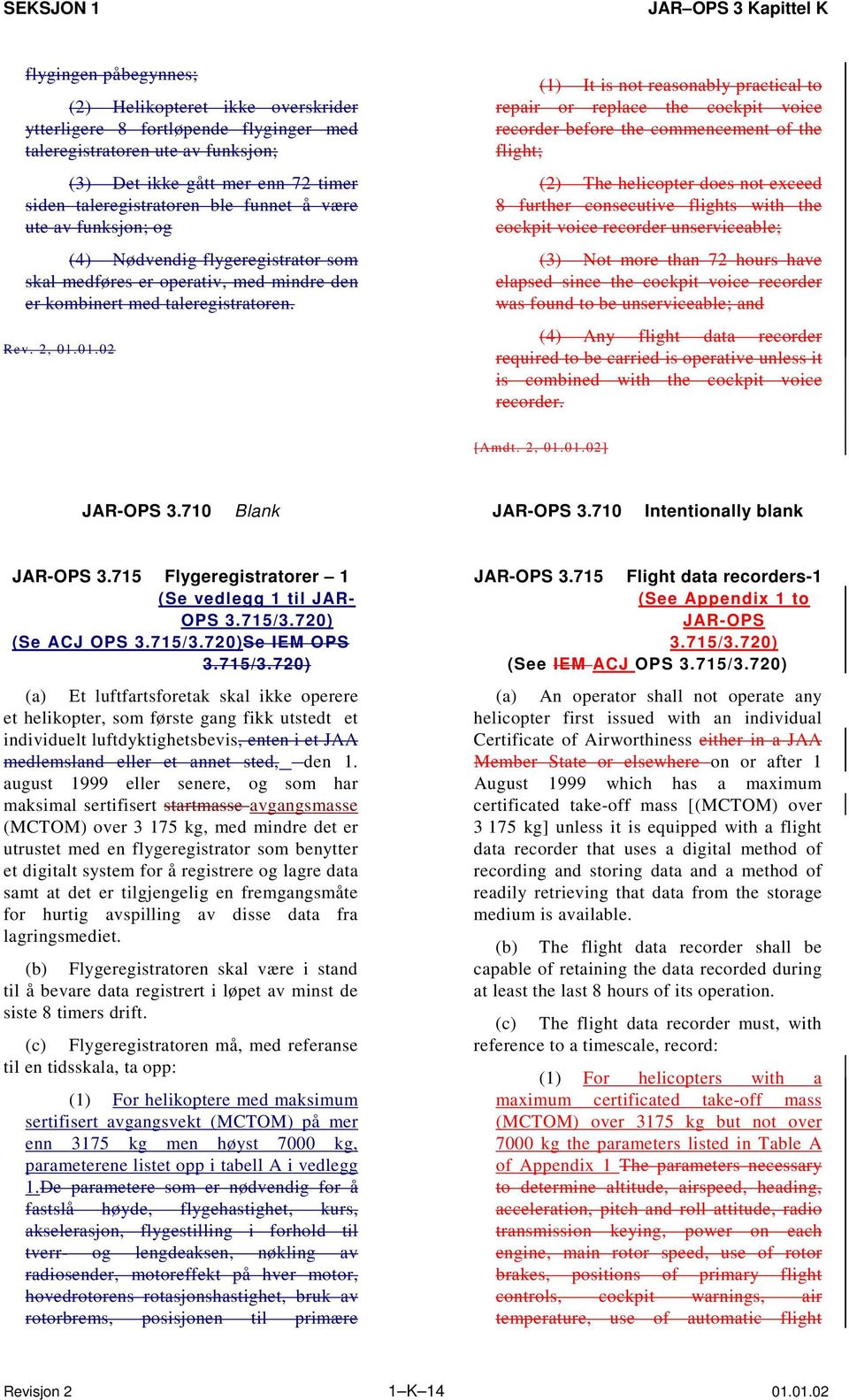 01.02 (1) It is not reasonably practical to repair or replace the cockpit voice recorder before the commencement of the flight; (2) The helicopter does not exceed 8 further consecutive flights with