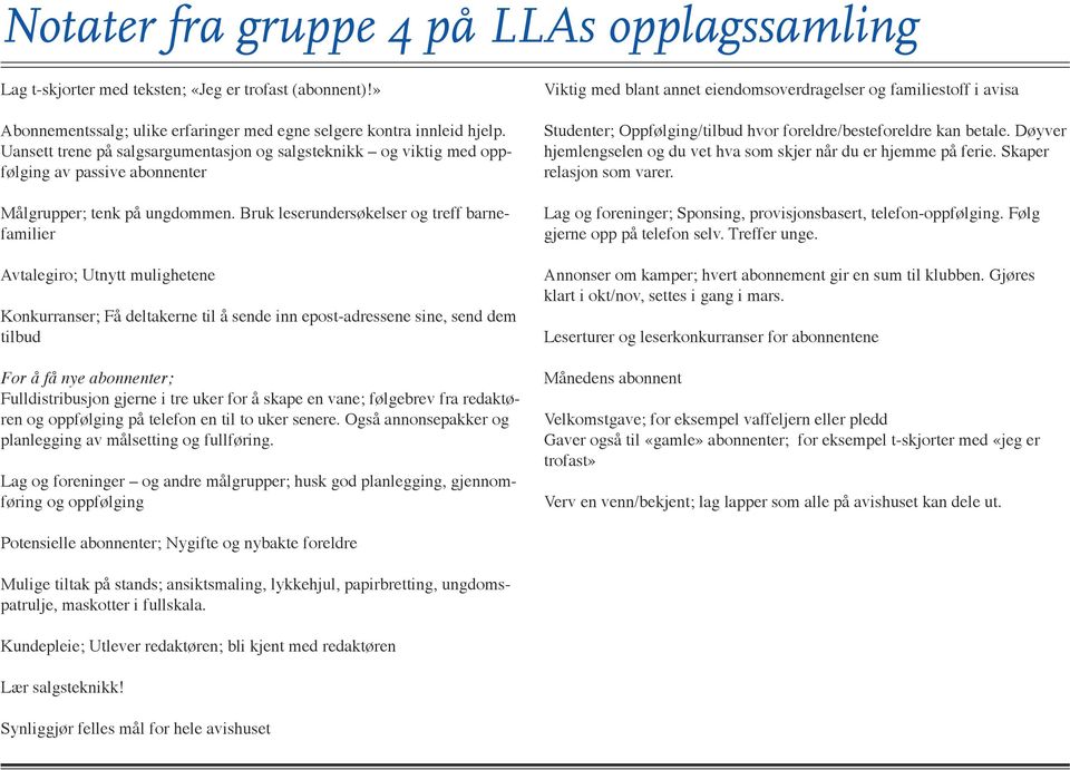 Bruk leserundersøkelser og treff barnefamilier Avtalegiro; Utnytt mulighetene Konkurranser; Få deltakerne til å sende inn epost-adressene sine, send dem tilbud For å få nye abonnenter;