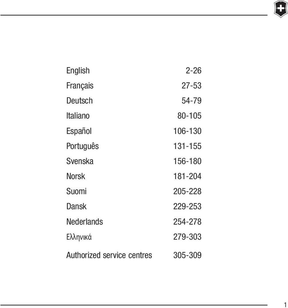 156-180 Norsk 181-204 Suomi 205-228 Dansk 229-253